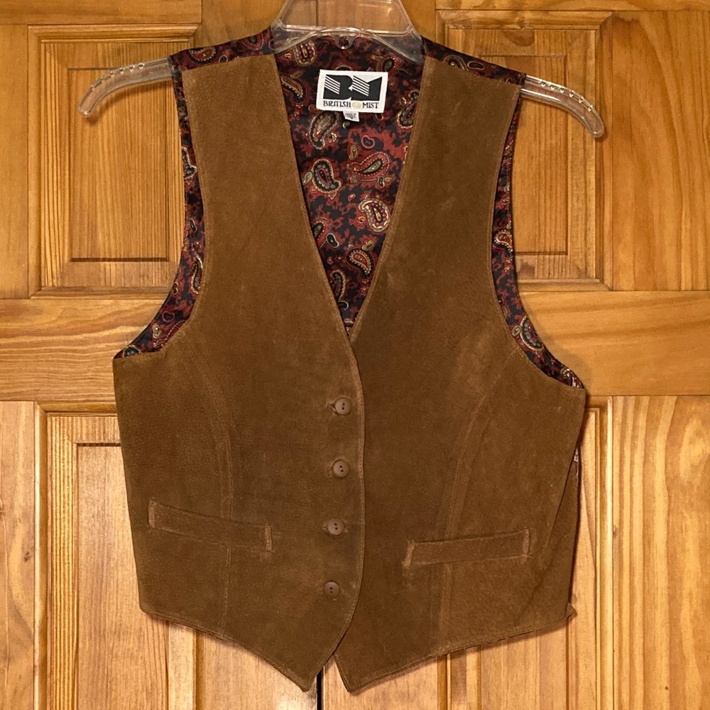 NWOT Vintage 80s British Mist Leather Vest Size S